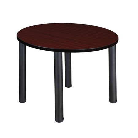 Round Tables > Breakroom Tables > Kee Square & Round Tables, Wood,Metal Top, Mahogany