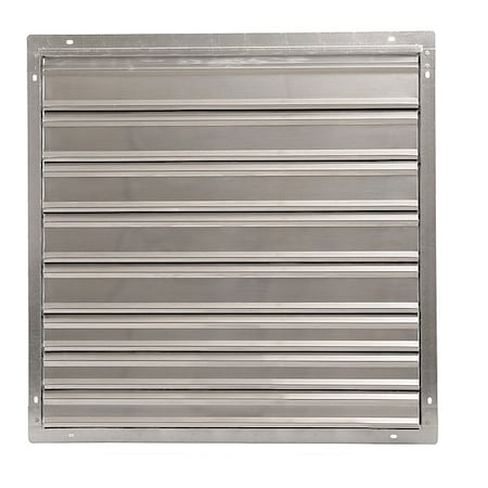 30 in 33"H-W 5 3/4"L Alu Wall Backdraft Damper, 30-1/2 in x 30-1/2 in, Aluminum