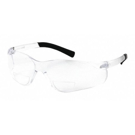 Zenon Z13RTM Reader Safety Glasses, Clear Wraparound Frame, 1.25 Diopter, Clear Lens, Universal