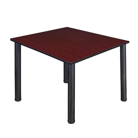 Square Tables > Breakroom Tables > Kee Square & Round Tables, Wood,Metal Top, Mahogany