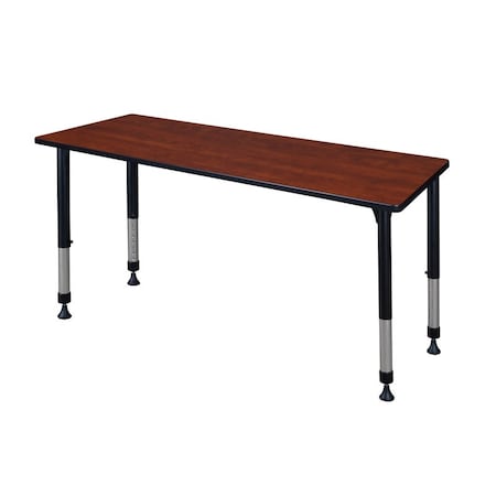 Rectangular Classroom Tables, 72 W, 24 L, 23-34 H, Wood, Metal, Cherry