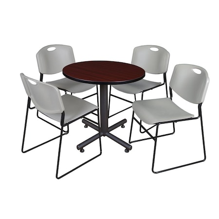 Kobe Round Table & Chair Set, Wood, Metal, Polypropylene Top
