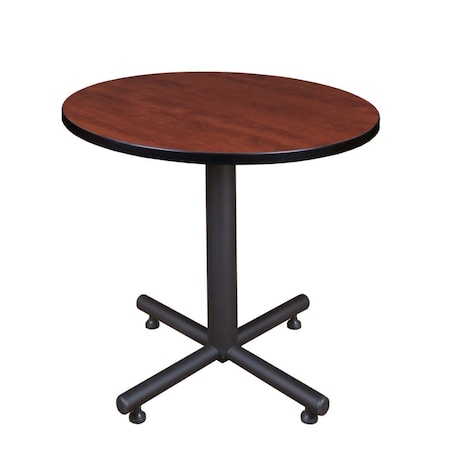 Round Tables > Breakroom Tables > Kobe Square & Round Tables, Wood,Metal Top, Cherry