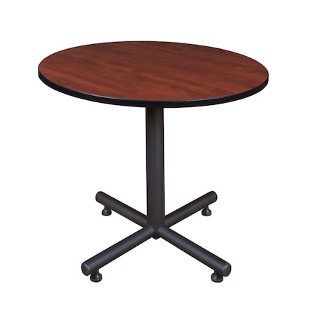Round Tables > Breakroom Tables > Kobe Square & Round Tables, Wood,Metal Top, Cherry