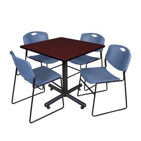 Kobe Square Table & Chair Set, Wood, Metal, Polypropylene Top