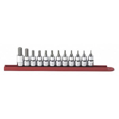 12 Piece 3/8" Drive Hex Bit SAE Socket Set