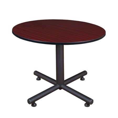 Round Breakroom Table, 48" W, 29" H, Mahogany