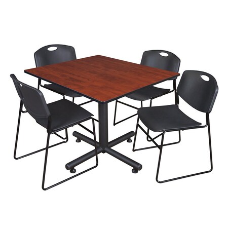 Kobe Square Table & Chair Set, Wood, Metal, Polypropylene Top