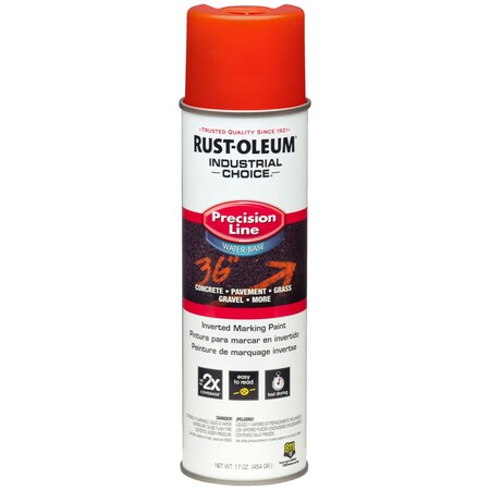 Precision Line Marking Paint, 20 oz, Alert Orange, Water -Based