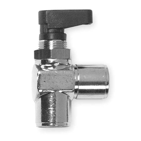1/4" FNPT Nickel Brass Mini Ball Valve Angle