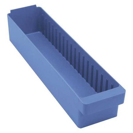 Drawer Storage Bin, High Impact Polystyrene, Blue, 4 5/8 in H, 5 9/16 in W, 23 7/8 in L
