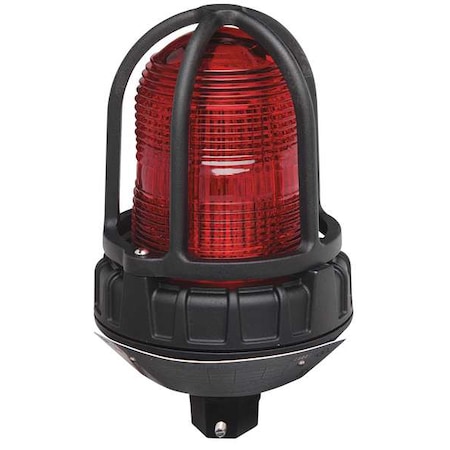 Strobe Light, Red, LED, 120 to 240V AC, 60 FPM, 6 17/32 in Dia., (F) 3/4 in NPT
