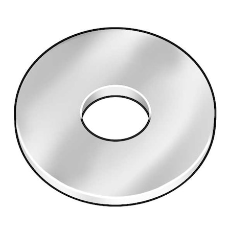 Round Rivet Washer, 3/16 in ID, 3/8 in OD, Aluminum, Plain Finish, 500 PK