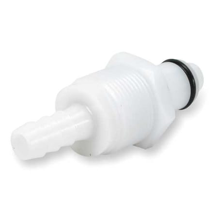 Panel Mount Insert, Acetal, Shut-Off, Barbd