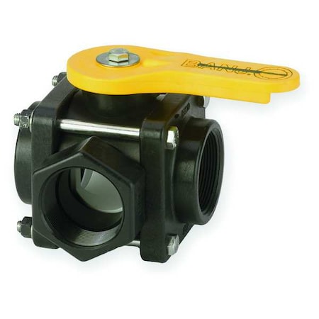 2" FNPT Polypropylene Ball Valve 3-Way