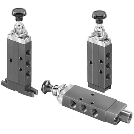 Manual Air Control Valve,4-Way,1/8In NPT