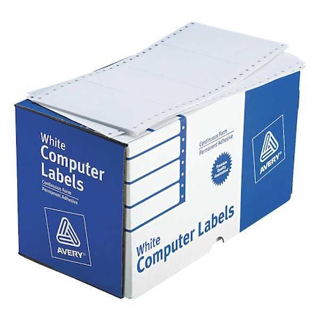 Dot Matrix Label, 5 in Label W, 2 15/16 in Label H, 1 Labels per Sheet White