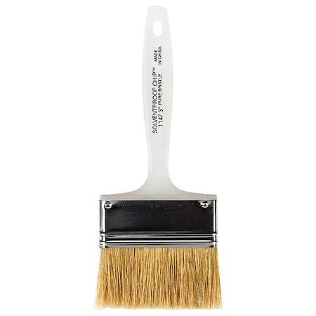 3" Chip Soft, White China Bristle, Paint Brush, Plastic Handle