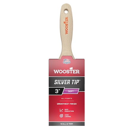 3" Varnish Soft, Silver CT Polyester Bristle, Paint Brush, Wood Handle