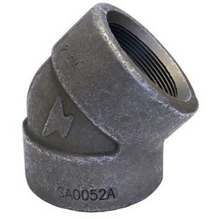 45 Degree Elbow 45 Degree Elbow, 3/8" Pipe, FNPT, Black Forged Steel, Class 3000