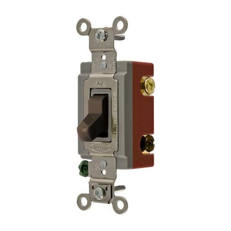 Wall Switch, 3-Way, 120/277V, 20A, Brn, Toggl