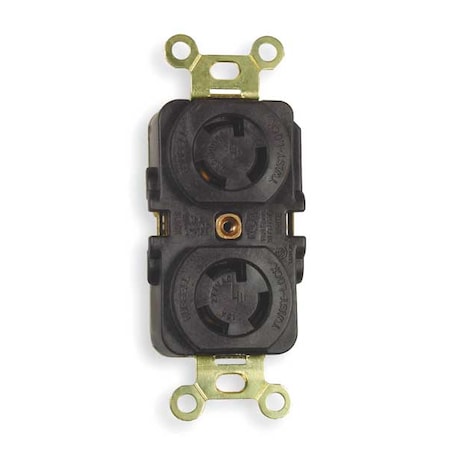 Locking Receptacle, L7-15R, 15 A, 277V AC, Single Phase, 2 Pole, Flush Mount, Screw Terminals