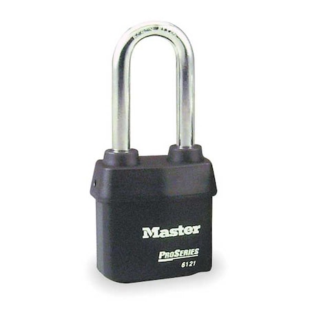 Padlock, Keyed Alike, Long Shackle, Rectangular Steel Body, Boron Shackle, 7/8 in W