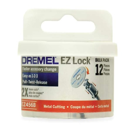 E Z Lock Cut Off Wheel, 1 1/2 In Dia, PK12