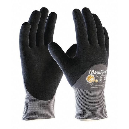 Coated Gloves, Foam Nitrile, Foam, 3/4 Dip, 3 Abrasion Level, Gray, XL (10) 12 PK
