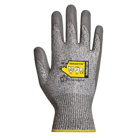 Cut-Resistant Gloves, Cut Level A2 ,Dipped ,Polyurethane ,Smooth ,9 1 PR