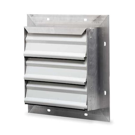 12 in 15"H-W 5.75"L Aluminum Backdraft Damper, 12-1/2 in x 12-1/2 in, Aluminum