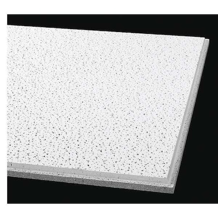 Fine Fissured Ceiling Tile, 24 in W x 48 in L, Angled Tegular, 15/16 in Grid Size, 10 PK