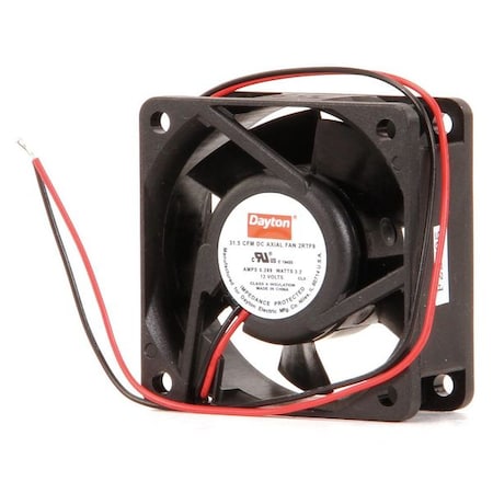 Axial Fan, Square, 12V DC, - Phase, PBT Plastic, 2 3/8 in W.