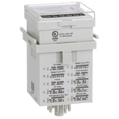 Multifunction Time Delay Relay, Octal, 10 Functions 12 to 240V AC/DC, SPDT