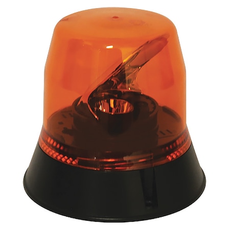 Rotating Beacon, Amber, Permanent, 6" dia.