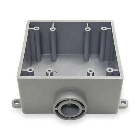 Weatherproof Electrical Box, 37.3 cu in, FSE Box Type, 2 Gangs, PVC, Rectangular Shape