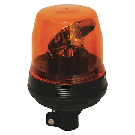 Rotating Beacon,Amber,Pedestal,6" dia.
