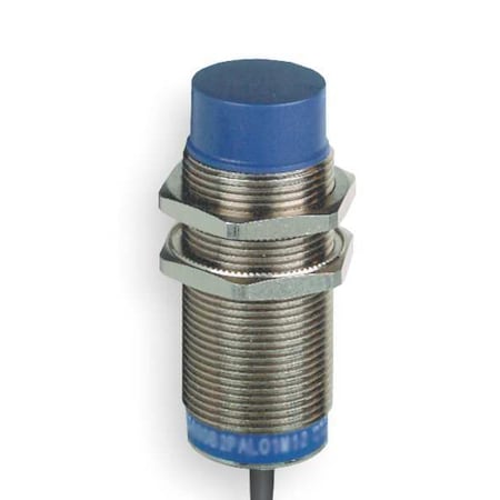 Cylindrical, Inductive Proximity Sensor, 12 mm Dia., Stainless Steel, M12, 3 Wires, Unshielded