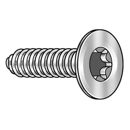 Sheet Metal Screw, #2 x 1/4 in, Zinc Plated Steel Flat Head Torx Drive, 50 PK