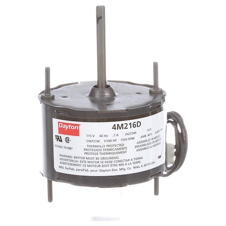 HVAC Motor,1/100 HP,1550 rpm,115V,3.3