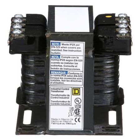 Control Transformer, 50 VA, Not Rated, 120V AC, 208/240/480V AC