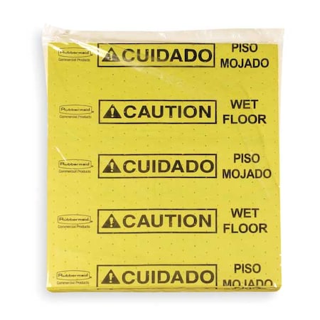Sorbent Pad, Universal, 2 3/4 gal Vol Absorbed per Pkg, 20 in x 16 1/2 in, Yellow, Polypropylene