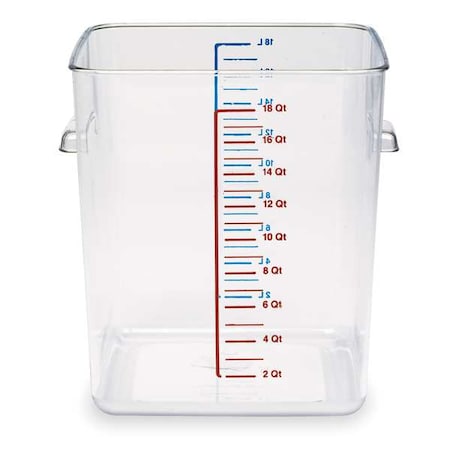 Square Storage Container,18 qt,Clear