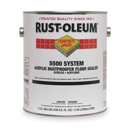 1 gal Concrete Dustproofer Floor Sealer, Semi-Gloss Finish, Clear, Water Base