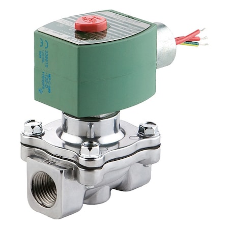 Solenoid Valve, 2-Way, 2-Position, Normally Closed, 1/2 in Pipe Size, 24V DC, High Flow, NBR