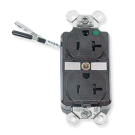 Straight Blade Receptacle, 5-20R, 20 A, 125V AC, 2 Pole, 3 Wire, Flush Mount, Grounded