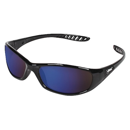 V40 HellRaiser, Safety Glasses, Anti-Scratch, Blue Lens, Black Frame, Full-Frame