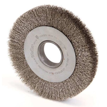 Wire Wheel Wire Brush, Arbor, 8", 1" W