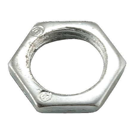 IMC Locknut, 3/8 in, Threaded, Steel, Electro Zinc Plated, Gray