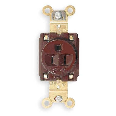 Straight Blade Receptacle, 5-15R, 15 A, 125V AC, 2 Pole, 3 Wire, Flush Mount, Grounded